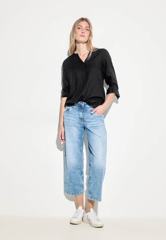 Online-Shop Black | CECIL CECIL Unifarbe - Damen Bluse in
