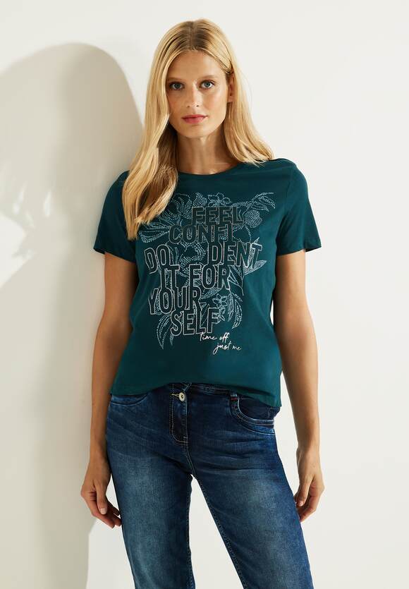 CECIL T-Shirt mit Frontprint Damen - Deep Lake Green | CECIL Online-Shop
