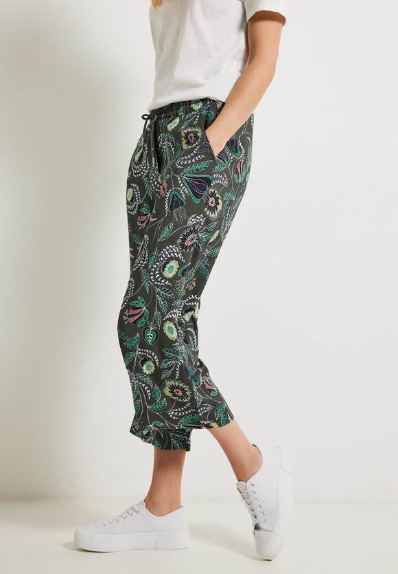 CECIL Casual Fit Printhose in 3/4 Damen - Style Neele - Sporty Khaki | CECIL  Online-Shop