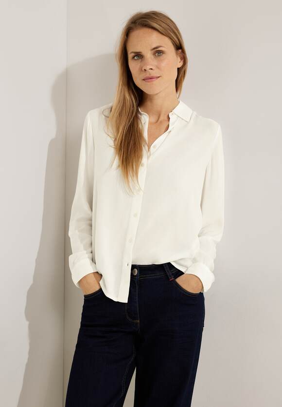 CECIL Online-Shop - CECIL in Unifarbe Bluse Damen White Vanilla |
