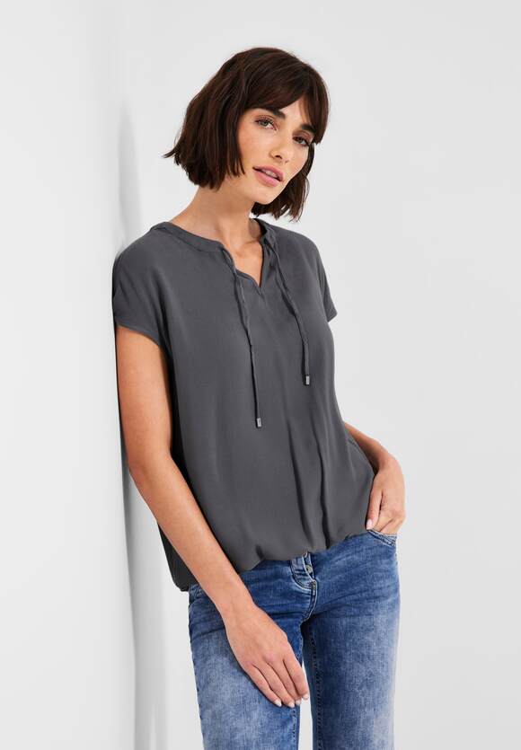 Damen mit Grey Light CECIL Bluse | Online-Shop - CECIL Graphite Tunikabändchen