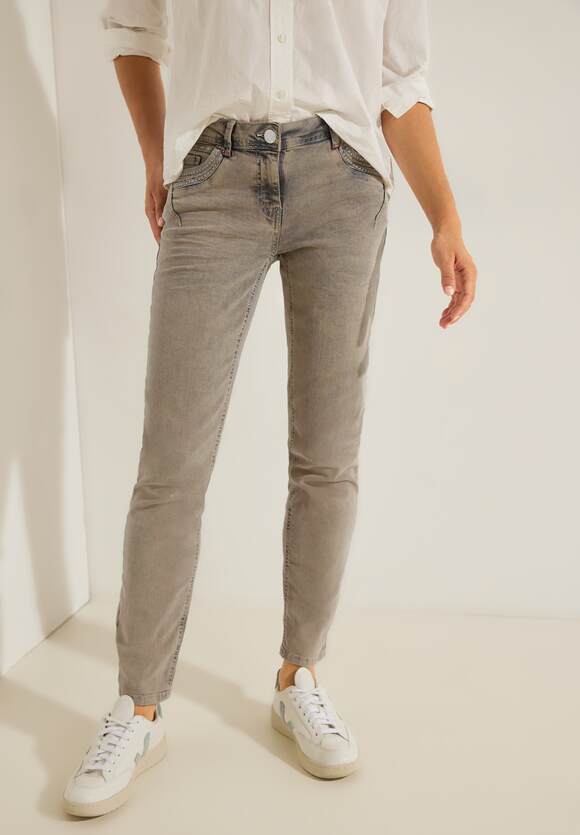 CECIL - Style Scarlett Soft Damen Beige Online-Shop Overdye Jeans - Casual Fit | CECIL Sand