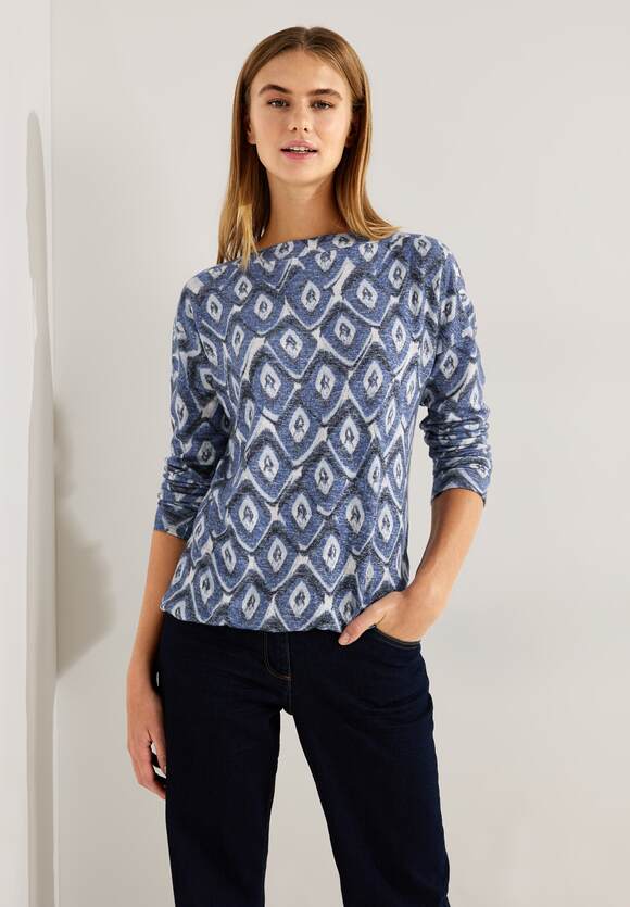 CECIL Shirt mit Rhombus Print Damen - Night Sky Blue | CECIL Online-Shop