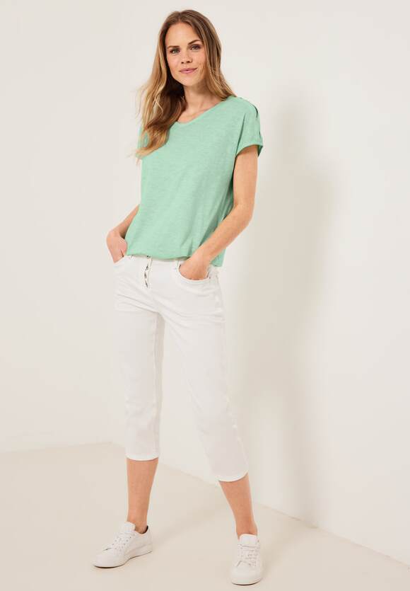 CECIL T-Shirt in gewaschener - CECIL Salvia Damen Green Fresh Online-Shop | Optik