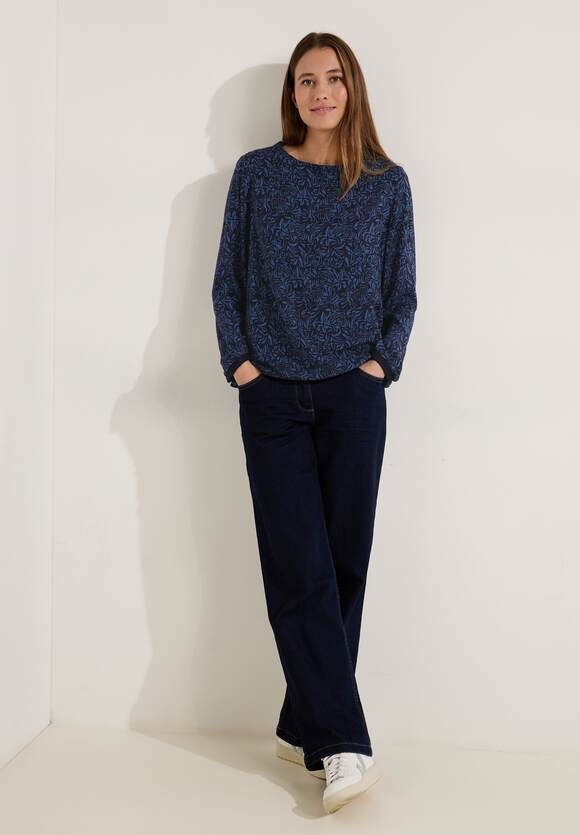 CECIL Blusenshirt Floralprint - Online-Shop mit Night Sky Damen | Blue CECIL