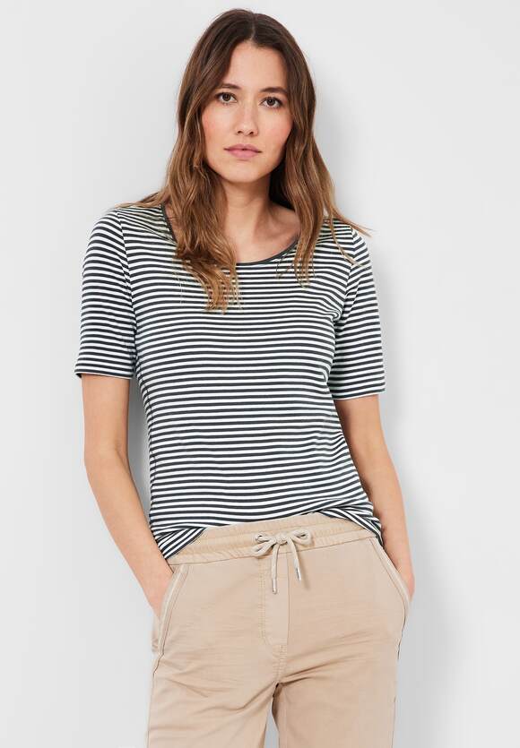 CECIL T-Shirt mit Streifenmuster Damen - Style Lena - Easy Khaki | CECIL  Online-Shop