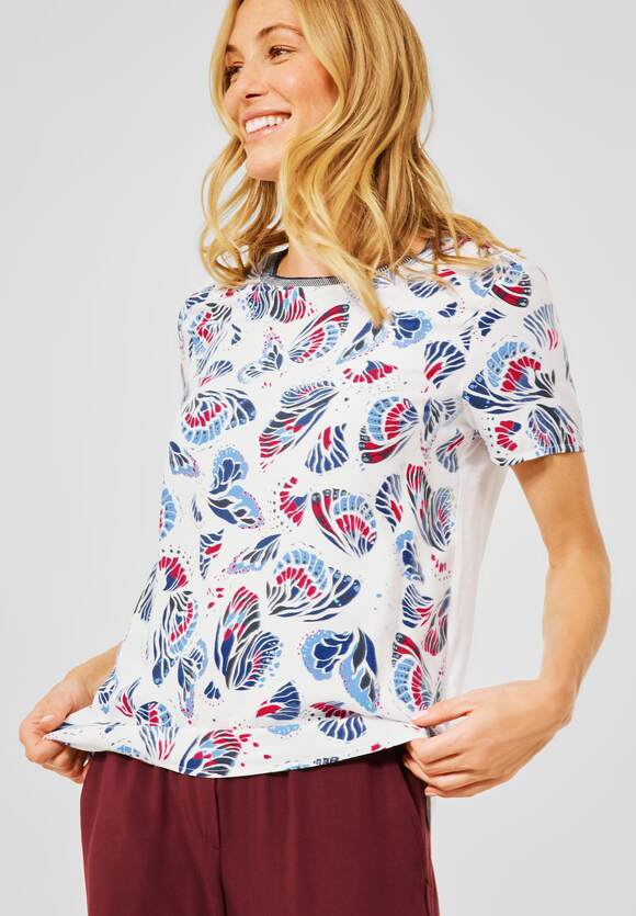 CECIL T-Shirt im Materialmix Damen - Vanilla White | CECIL Online-Shop