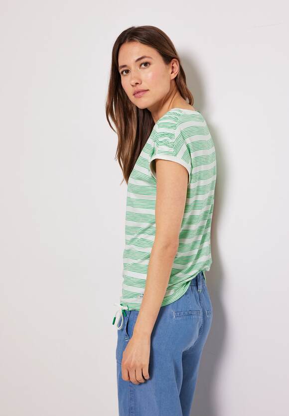 CECIL Schulter Shirt mit | Fresh - Damen Green geraffter Online-Shop CECIL