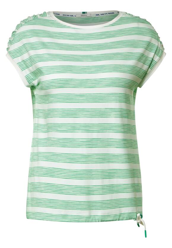CECIL Shirt mit Damen Green | geraffter Fresh CECIL - Schulter Online-Shop