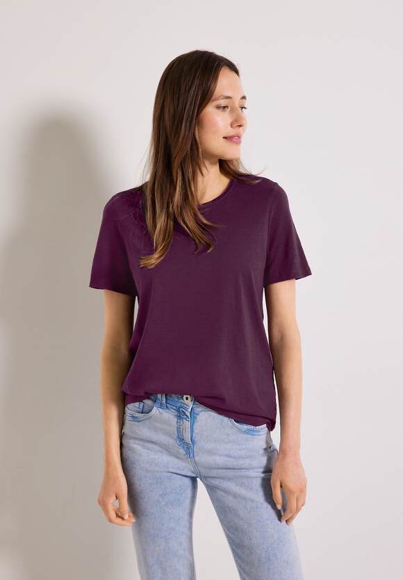 CECIL - - Unifarbe Anisa Style Berry | CECIL Damen T-Shirt Online-Shop Deep in