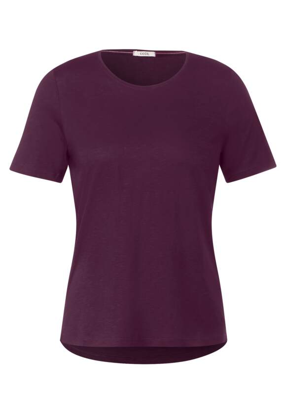 CECIL T-Shirt in Unifarbe Damen CECIL Berry - - Anisa Deep | Style Online-Shop