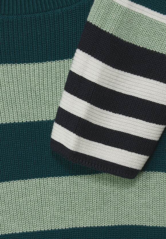 CECIL Multicolor Streifenpullover Damen - Deep Lake Green | CECIL  Online-Shop | Rundhalsshirts