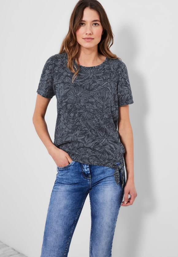CECIL Burn Out T-Shirt Damen - Deep Blue | CECIL Online-Shop