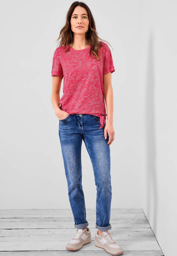 CECIL Burn Out T-Shirt Damen - Strawberry Red | CECIL Online-Shop
