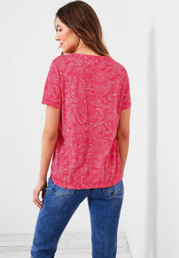 CECIL Burn Out Online-Shop | Strawberry CECIL T-Shirt - Damen Red