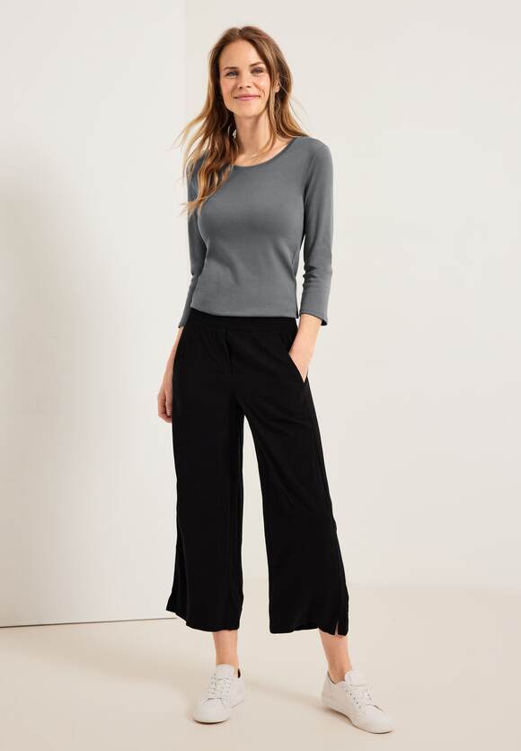 CECIL Basic Shirt mit Rundhals Damen - Graphite Light Grey | CECIL  Online-Shop