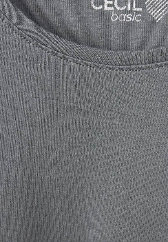 mit Graphite | CECIL CECIL - Online-Shop Light Damen Shirt Grey Basic Rundhals