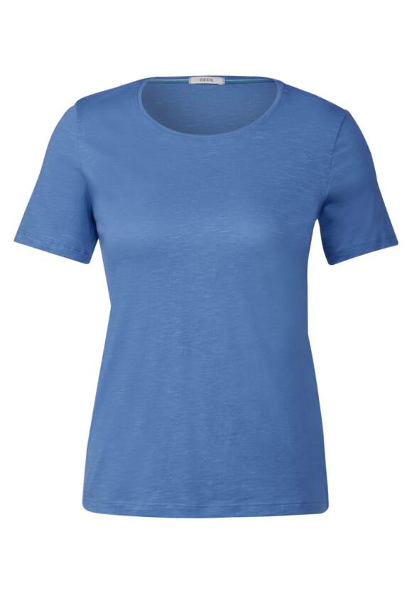 - T-Shirt CECIL | Unifarbe Blue Campanula in CECIL - Damen Online-Shop Anisa Style