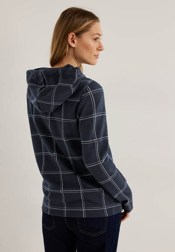 CECIL Night Hoodie - | Blue Jacquard Online-Shop CECIL Melange Sky Sweatshirt Damen