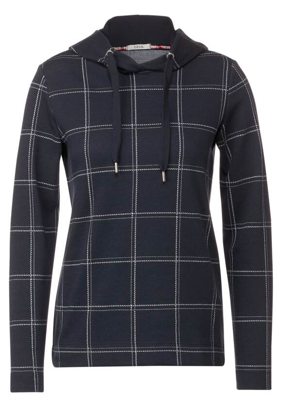Damen Sweatshirt Night CECIL - Hoodie Blue Sky | Melange Online-Shop Jacquard CECIL
