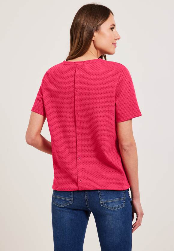 CECIL T-Shirt im Ajour Look Damen - Strawberry Red | CECIL Online-Shop