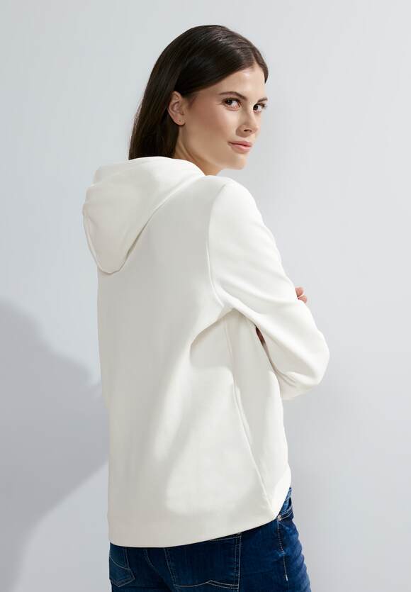 met Online-Shop Vanilla Sweatshirt | CECIL White - keperstof-structuur Dames CECIL