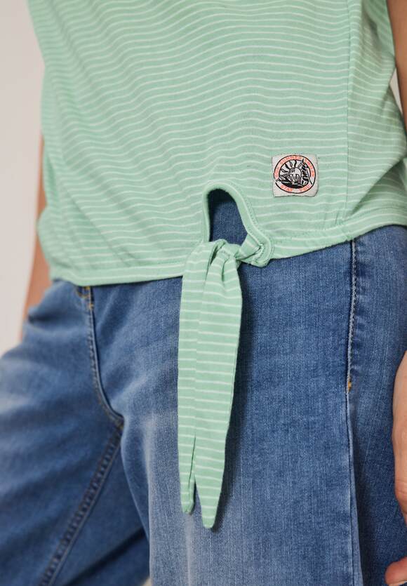 Shirt - Knotendetail CECIL Salvia Damen Online-Shop | Green CECIL Fresh mit
