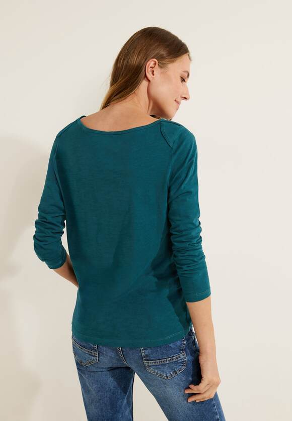 | CECIL Damen Basic - CECIL Deep Unifarbe Green Lake in Online-Shop Shirt