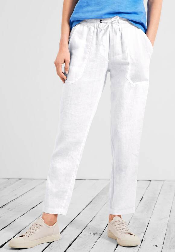 Hallo bizon Duplicatie CECIL Casual fit linnen broek Dames - Style Tracey - White | CECIL  Online-Shop