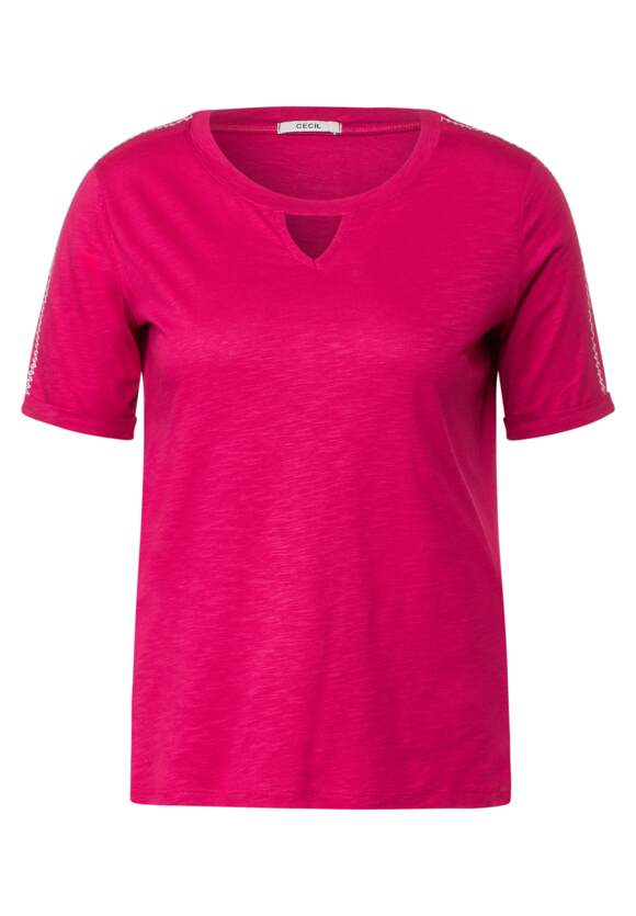 CECIL Stickerei Halbarm Shirt Damen - Cool Pink | CECIL Online-Shop