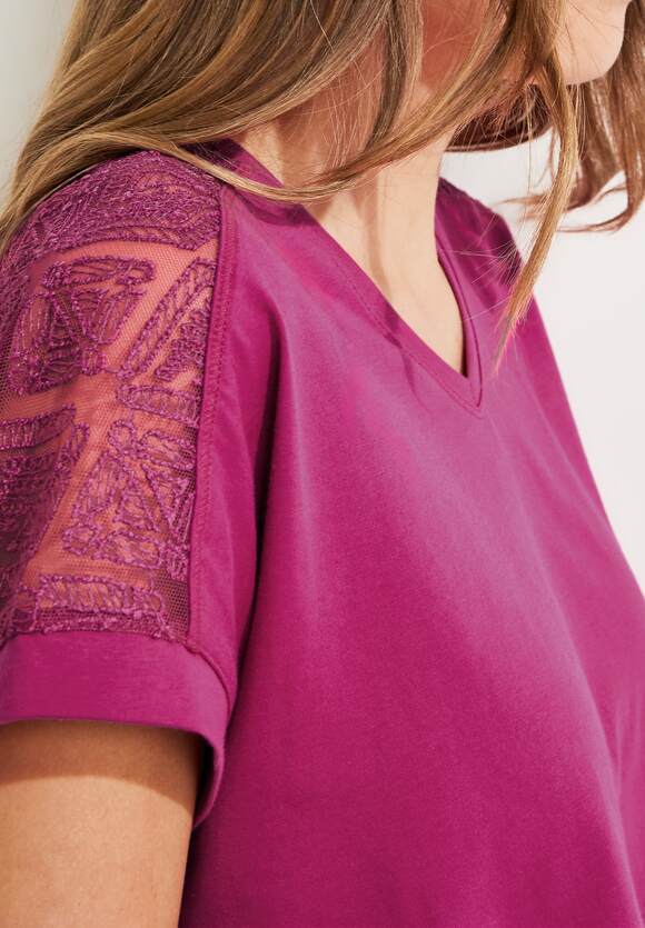 CECIL Spitzendetail Shirt Damen - Cool Pink | CECIL Online-Shop