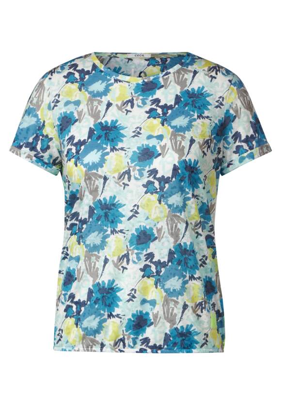 CECIL T-Shirt mit Alloverprint Vanilla CECIL Online-Shop Damen White | 