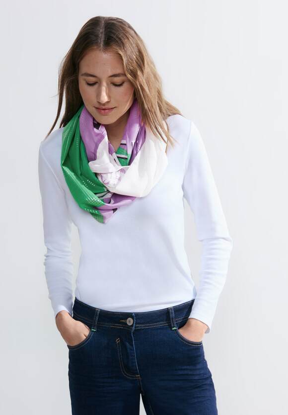 CECIL Cosy Melange Shirtjacke Melange CECIL Lilac - Pastel | Damen Online-Shop