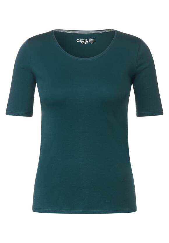 Online-Shop | Style in Green CECIL Deep Lake CECIL Damen Unifarbe Lena T-Shirt - -