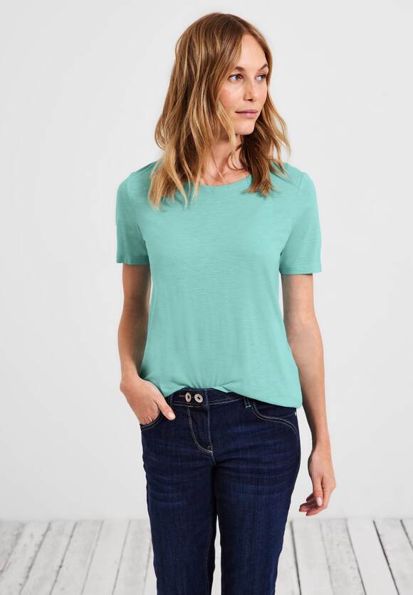 CECIL T-Shirt in Unifarbe - Online-Shop | - CECIL Damen Green Style Anisa Cool Mint