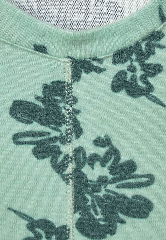 Blumenmuster Melange mit Green Clear | Online-Shop CECIL CECIL Damen Shirt Sage -