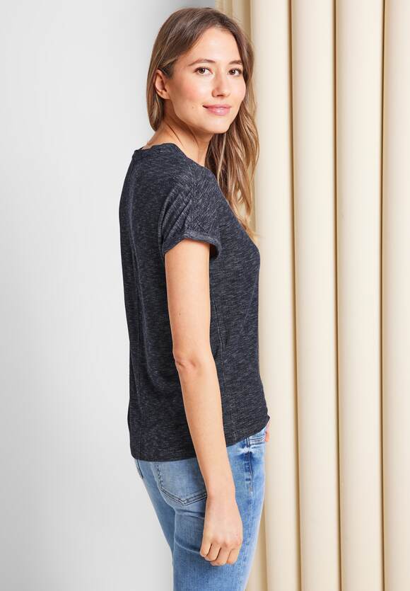 CECIL CECIL Optik Online-Shop Deep Melange - T-Shirt Damen | Melange in Blue