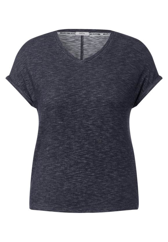 CECIL T-Shirt Deep Damen | Melange in Blue Online-Shop CECIL Optik Melange -
