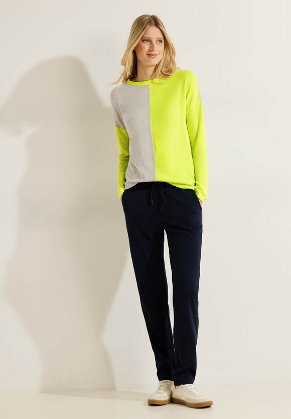 | CECIL - CECIL Neon Online-Shop Cool Damen Yellow Langarmshirt Zweifarbiges