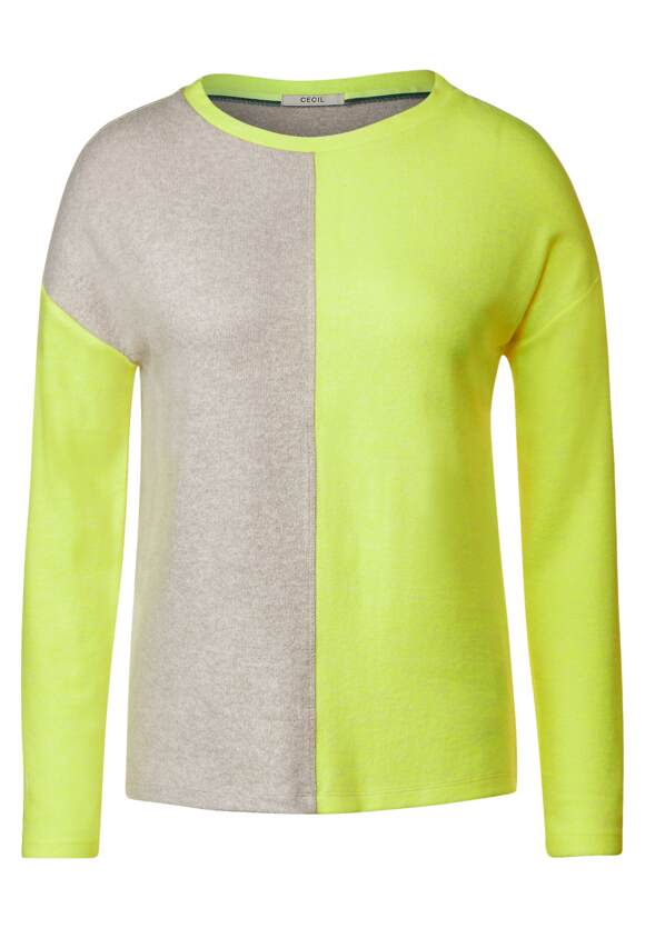 CECIL Damen Langarmshirt Neon Cool - Yellow | CECIL Online-Shop Zweifarbiges