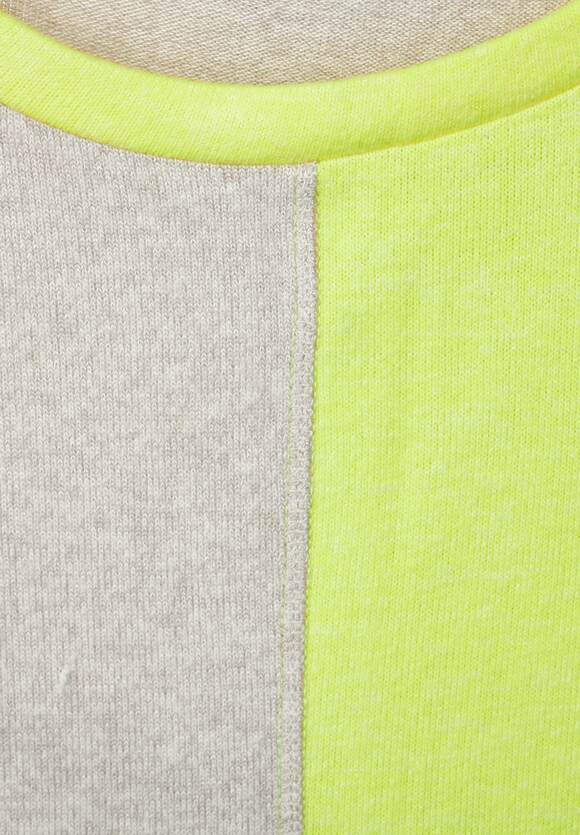 Neon | - Zweifarbiges Online-Shop Damen Langarmshirt CECIL Cool CECIL Yellow