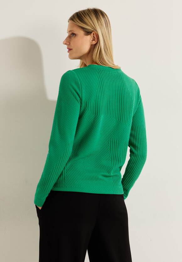 CECIL Langarmshirt mit Struktur Easy Online-Shop - Green Damen | CECIL
