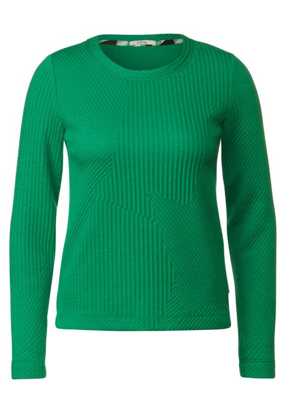 CECIL Langarmshirt mit Struktur Damen - Easy Green | CECIL Online-Shop