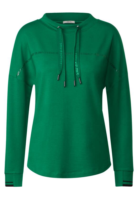 CECIL Wording Langarmshirt Damen - Online-Shop Easy | Green CECIL