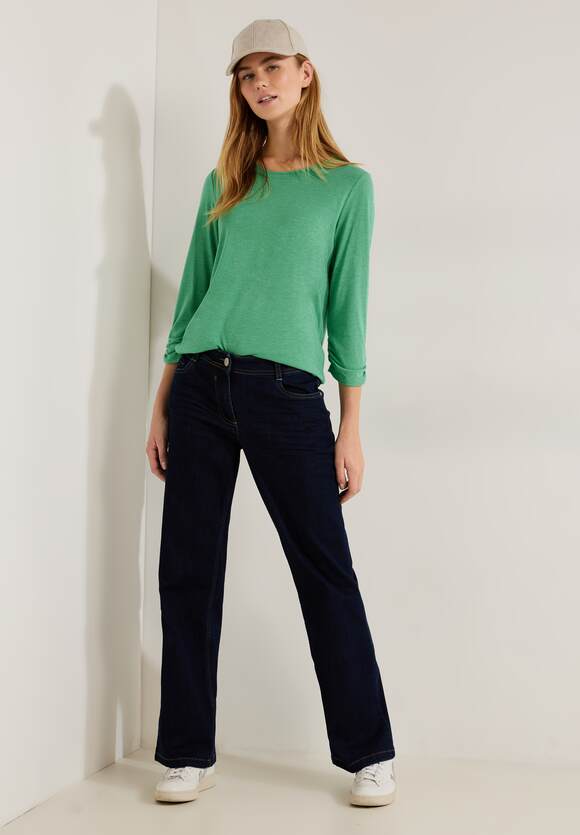 Online-Shop CECIL CECIL Easy - Shirt Green | Damen Melange Melange Glitter
