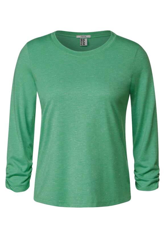 CECIL Melange Glitter Shirt Damen - Easy Green Melange | CECIL Online-Shop