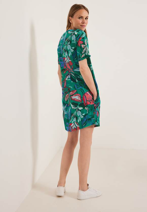 CECIL Leinenkleid mit Blumenprint Damen - Trefoil Green | CECIL Online-Shop