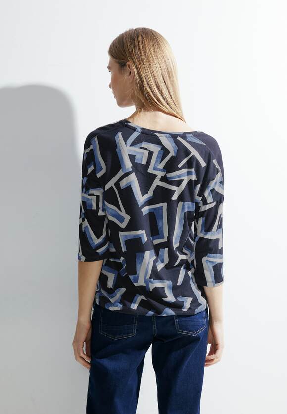 CECIL Shirt mit - Sky Night | Alloverprint Damen CECIL Blue Online-Shop