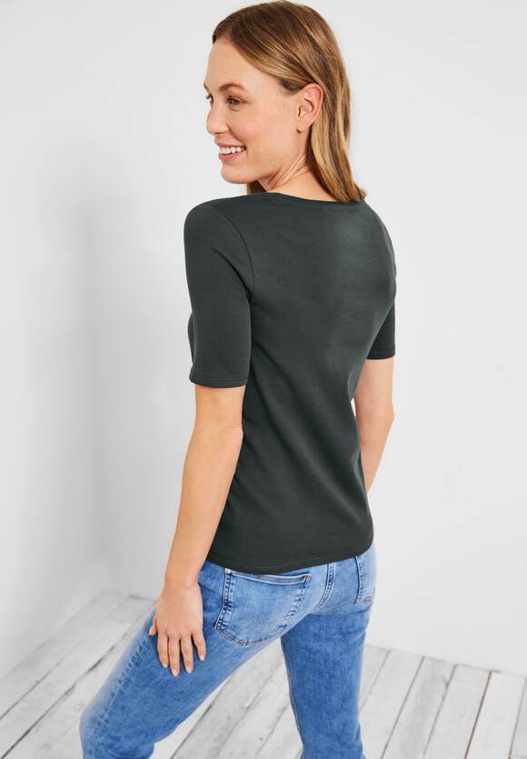 Style - in T-Shirt CECIL Khaki Online-Shop CECIL - Damen Lena | Unifarbe Easy