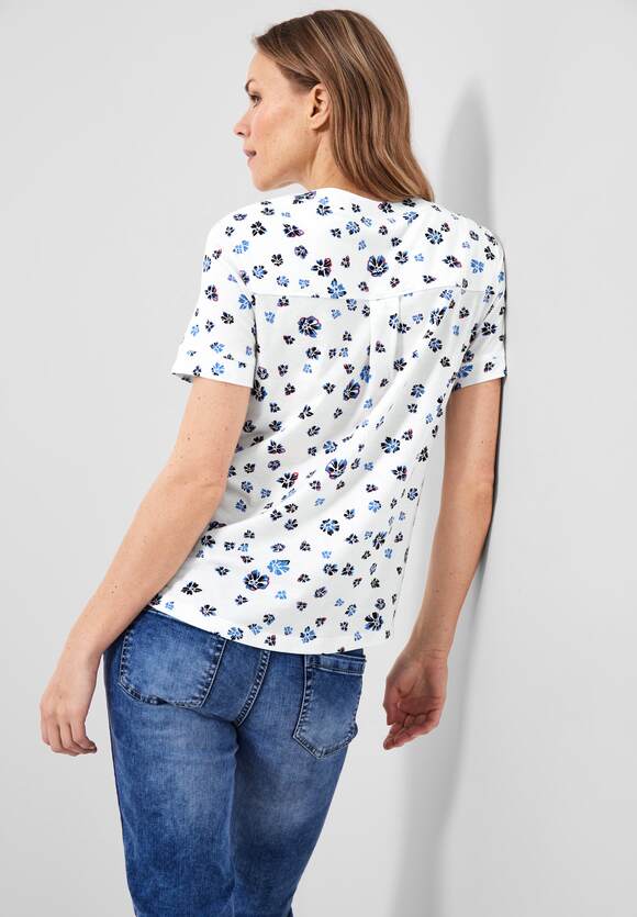 CECIL T-Shirt Blumenprint Damen - mit White Online-Shop Vanilla CECIL 